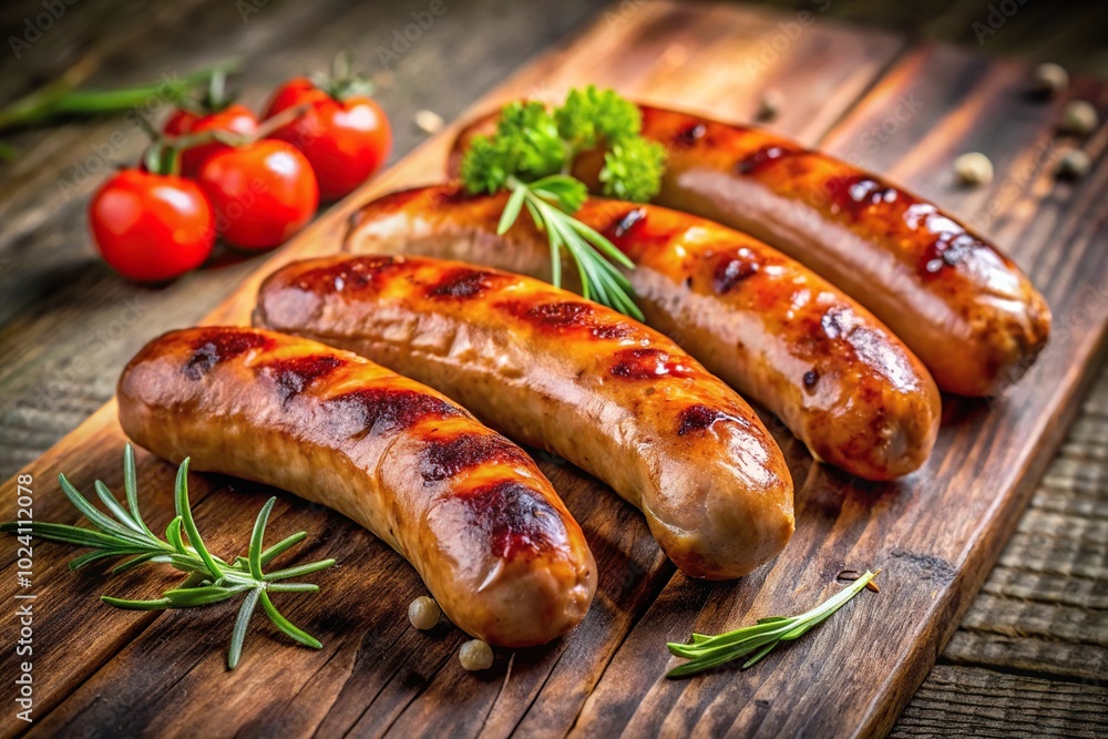 Juicy and delicious grilled sausages close up Juicy and delicious grilled sausages close up