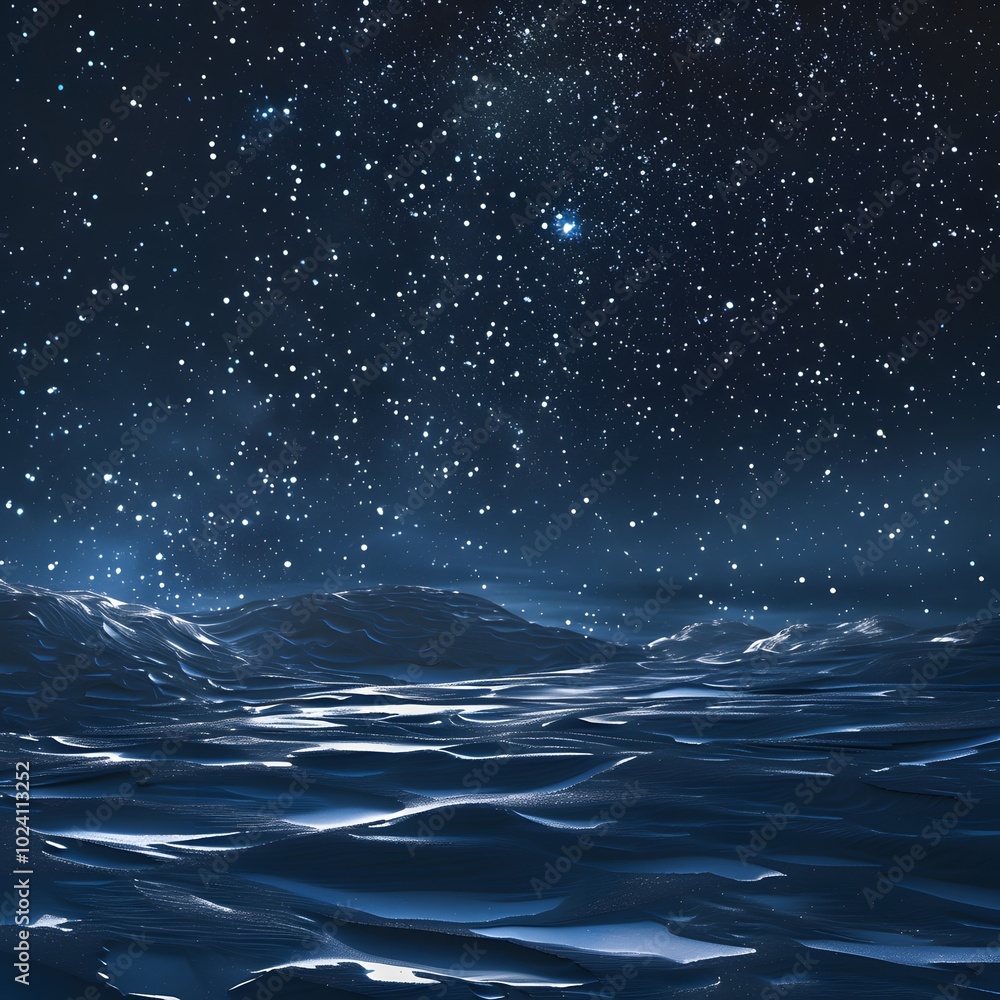 The mountaintop under the starry sky The mountaintop under the starry sky