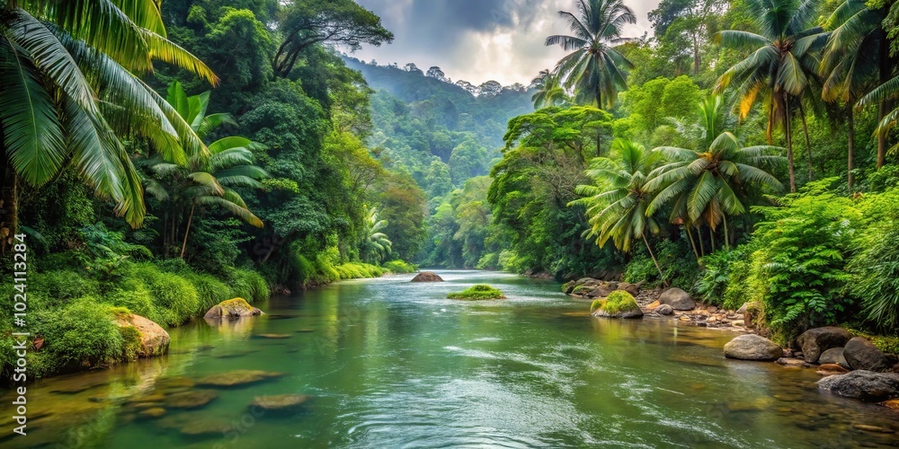 Jungle river in Southeast Asia Jungle river in Southeast Asia
