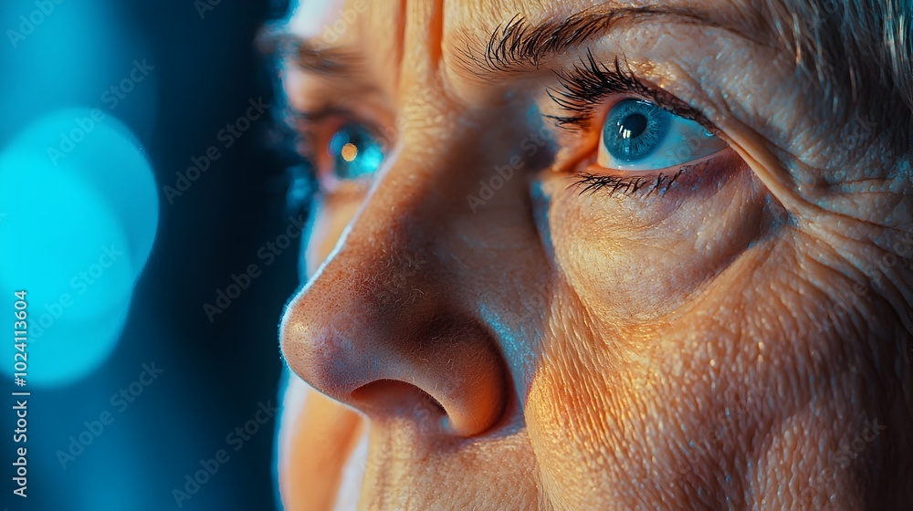 Closeup portrait of a depressed elderly woman expressing emotional turmoil vulnerability and mental health struggles at home The image captures her face filled with sadness anxiety Closeup portrait of a depressed elderly woman expressing emotional turmoil vulnerability and mental health struggles at home The image captures her face filled with sadness anxiety