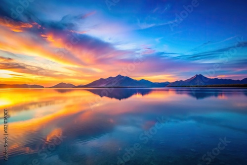 Wallpaper Mural Lagoon, sky, mountains, wonderful sunsets, magical colors, minimalist Torontodigital.ca