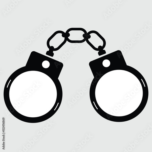 Handcuffs Crime Vector Icon Simple Illustration
