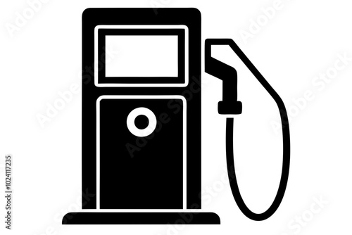 gas pump and electric station silhouette illustration