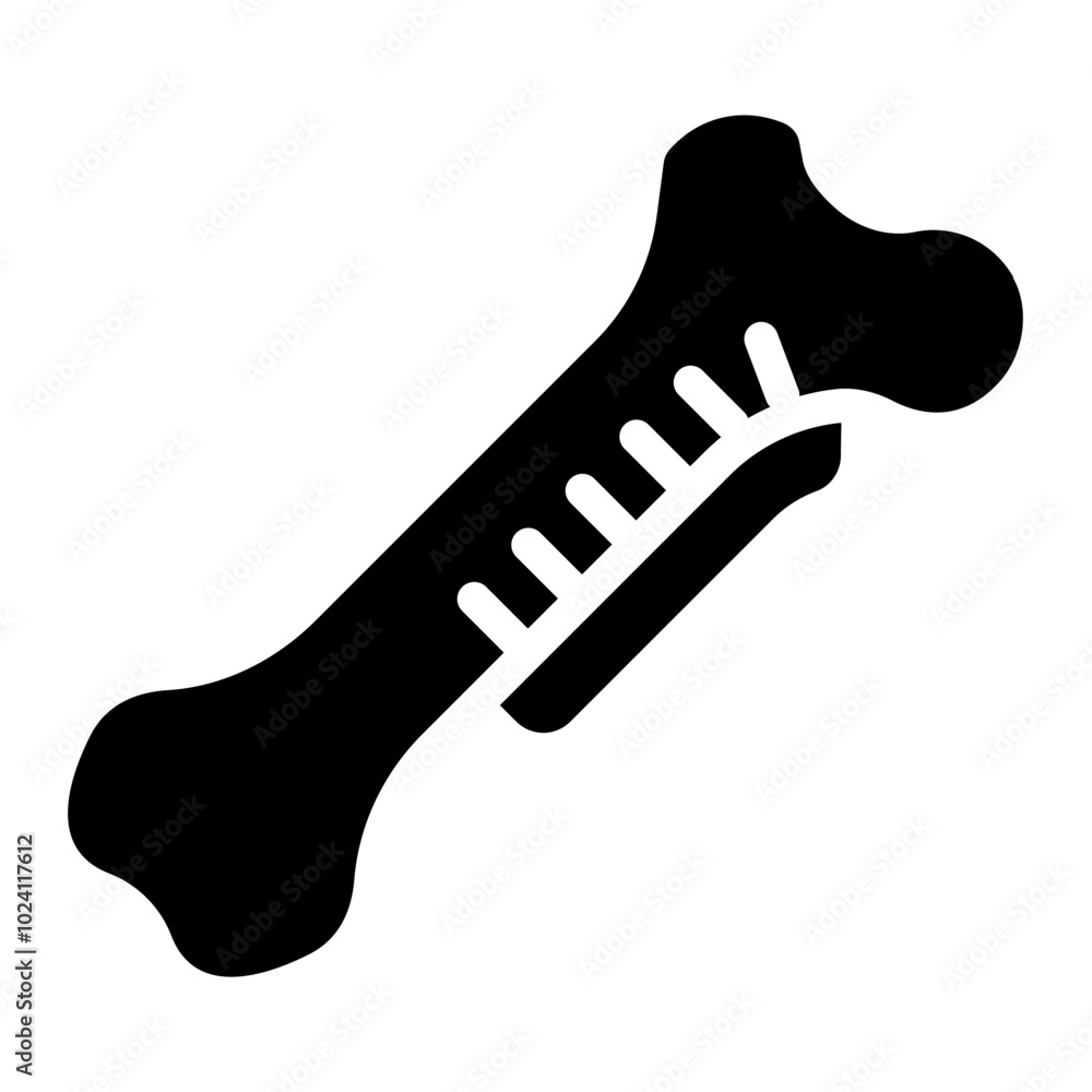 Bone implant glyph icon representing surgical support for bone health in orthopedic care Bone implant glyph icon representing surgical support for bone health in orthopedic care