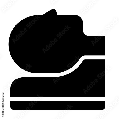 Orthopedic pillow glyph icon representing support for head and neck health during sleep