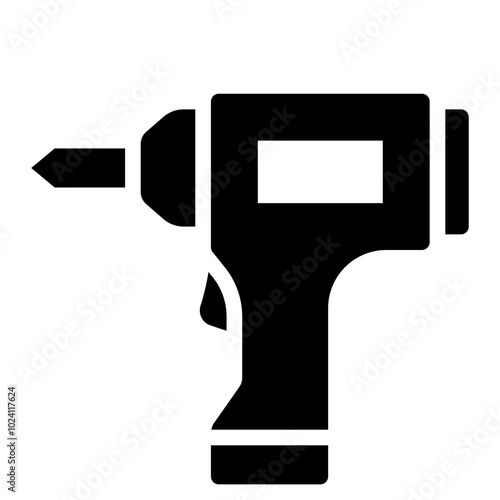 Medical drill glyph icon representing surgical tool used in orthopedic surgeries