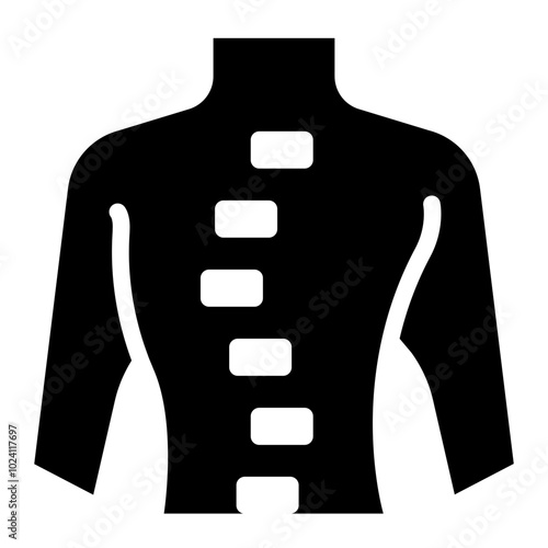 Scoliosis glyph icon representing spine health and orthopedic care for skeletal structure