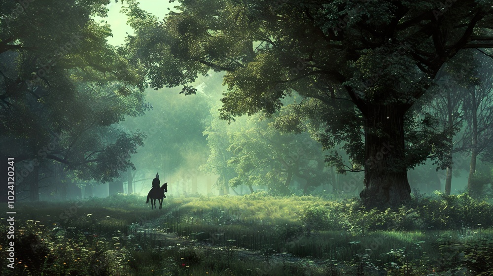 Ethereal Forest Path: A Rider's Journey Through Enchanting Mist Ethereal Forest Path: A Rider's Journey Through Enchanting Mist