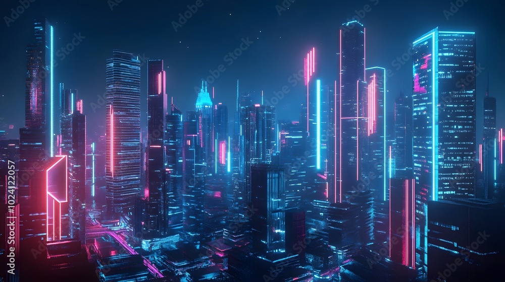 Fototapeta premium Black futuristic city. 3d rendering. 
