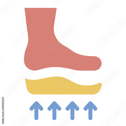 Orthotics foot flat icon representing support for foot health and orthopedic care