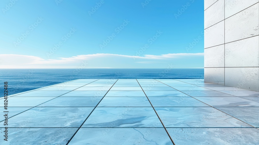 Explore a sleek urban balcony featuring bold blue flooring and a modern minimalist aesthetic with a stunning city view. Explore a sleek urban balcony featuring bold blue flooring and a modern minimalist aesthetic with a stunning city view.