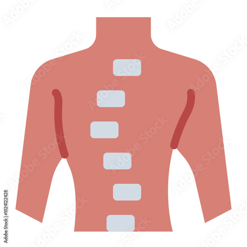 Scoliosis flat icon representing spine health and orthopedic care for skeletal structure