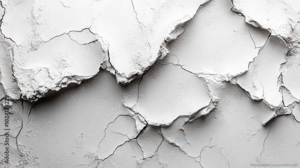 Close-up of white powder with cracks. Close-up of white powder with cracks.