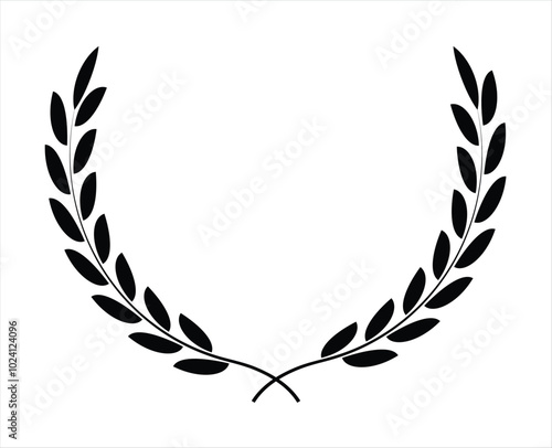 Circular laurel floral vector for award winner celebration