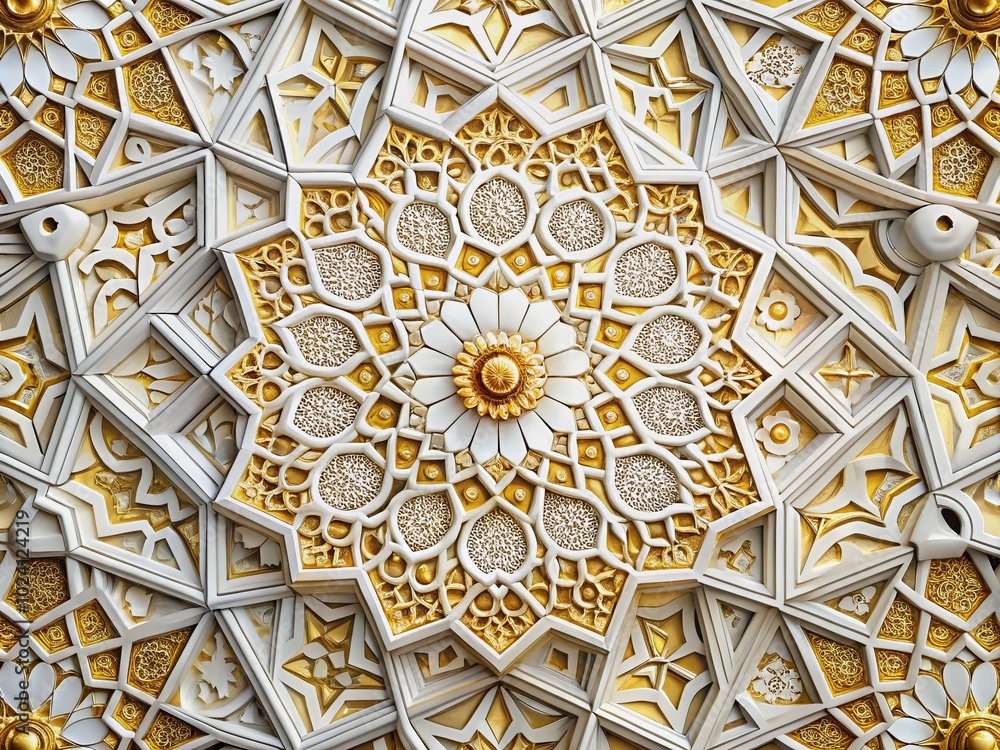 Islamic Luxury Ornamental Background in White and Gold - Elegant Vector Design for Stunning Drone Photography Islamic Luxury Ornamental Background in White and Gold - Elegant Vector Design for Stunning Drone Photography