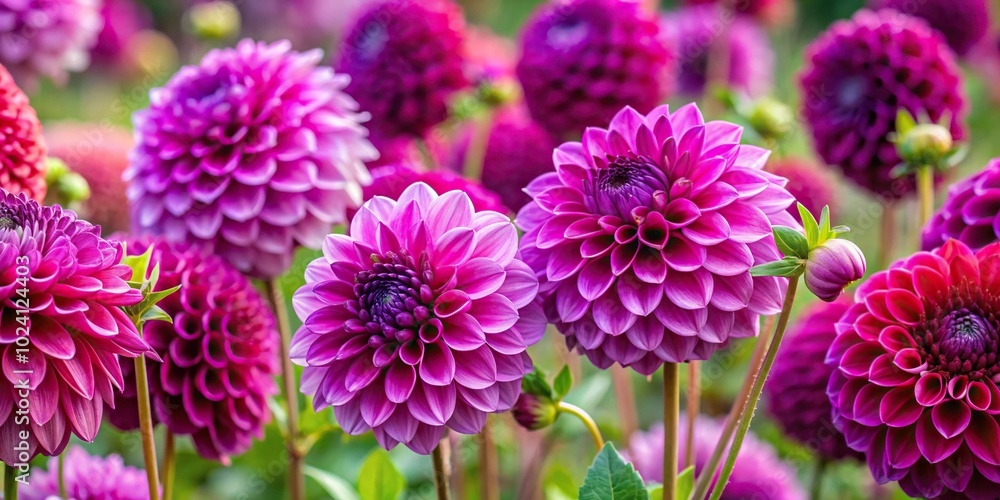Late fall tapestry of deep purple pink dahlia blossoms Late fall tapestry of deep purple pink dahlia blossoms