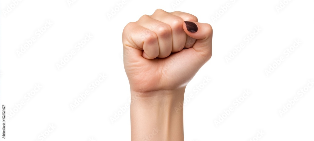 Raised Clenched Fist Symbolizing Power Strength and Determination for Success Victory and Change  Concept of and Perseverance