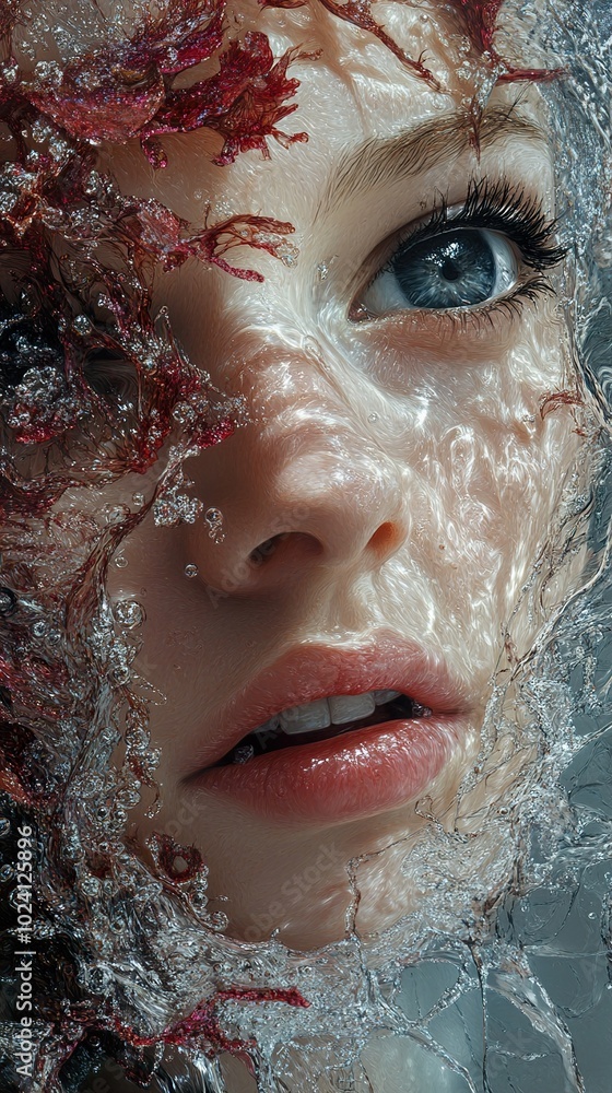 Water Splash Portrait: A Surreal and Dreamlike Image Water Splash Portrait: A Surreal and Dreamlike Image