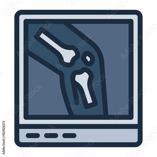 X-ray filled line icon representing bone imaging for diagnostics and health analysis