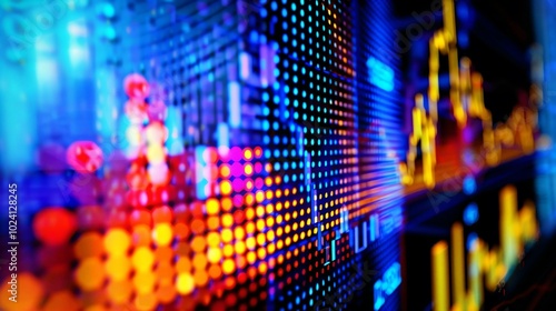 Wallpaper Mural Close-up of digital screen showing oil price graph with rising lines, symbolizing market fluctuations and economic trends in the energy sector. Torontodigital.ca