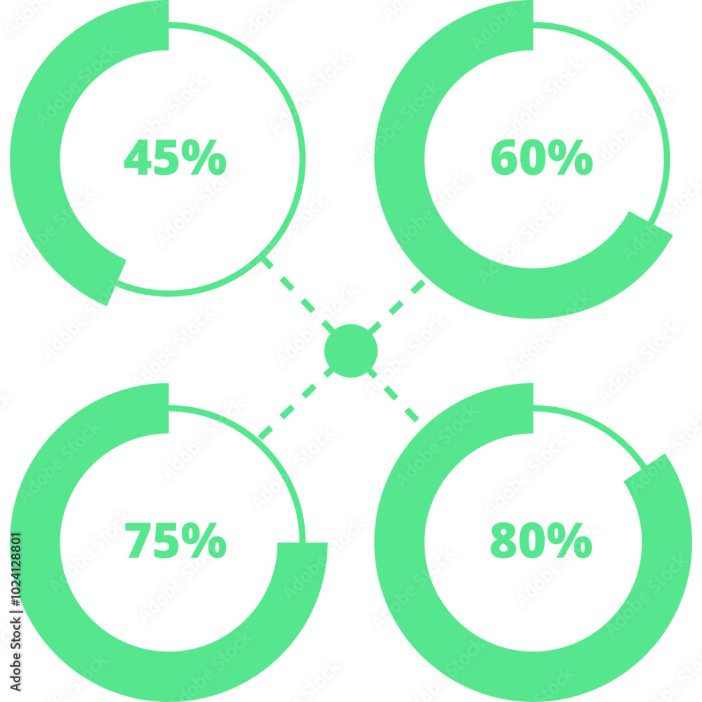 Business infographics icons with different diagram vector illustration. Abstract data visualization, marketing charts and graphs. Business statistics, planning and analytics, forecasting growth rates