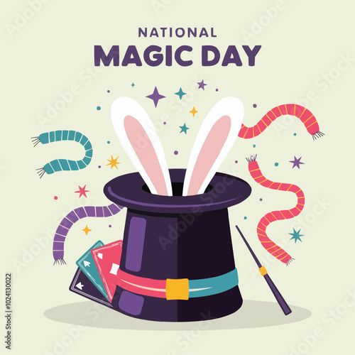 playful vector poster design for National Magic Day