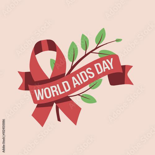 World Aids Day awareness poster,card, December. Vector