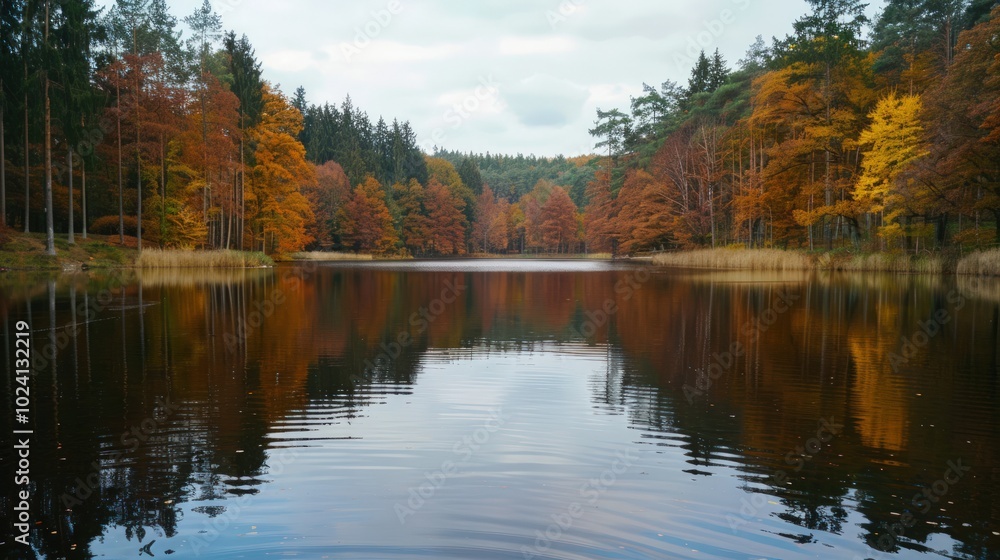 Autumnal Reflection in a Still Lake Autumnal Reflection in a Still Lake