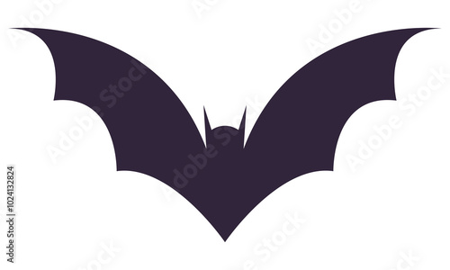 Flat icon of bat silhouette isolated on white background.