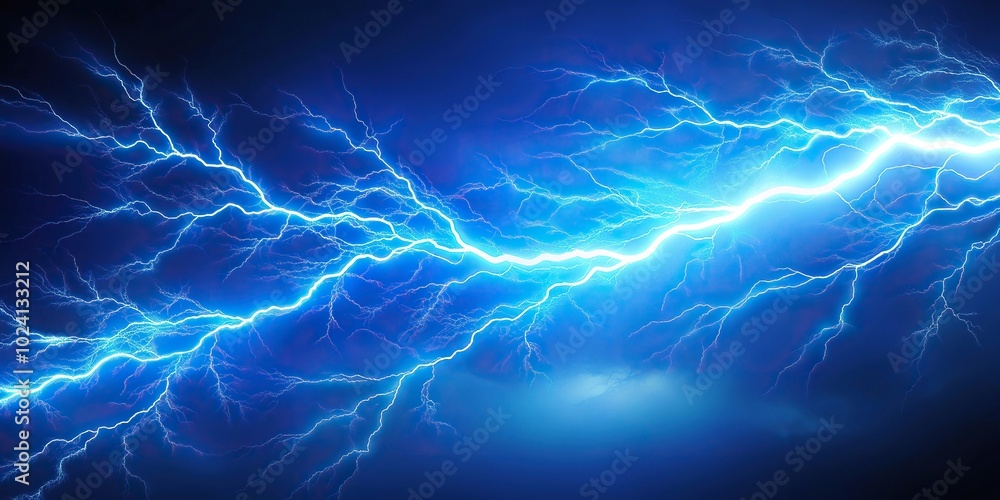 lightning on blue background with blue lightning bolt Forced Perspective lightning on blue background with blue lightning bolt Forced Perspective