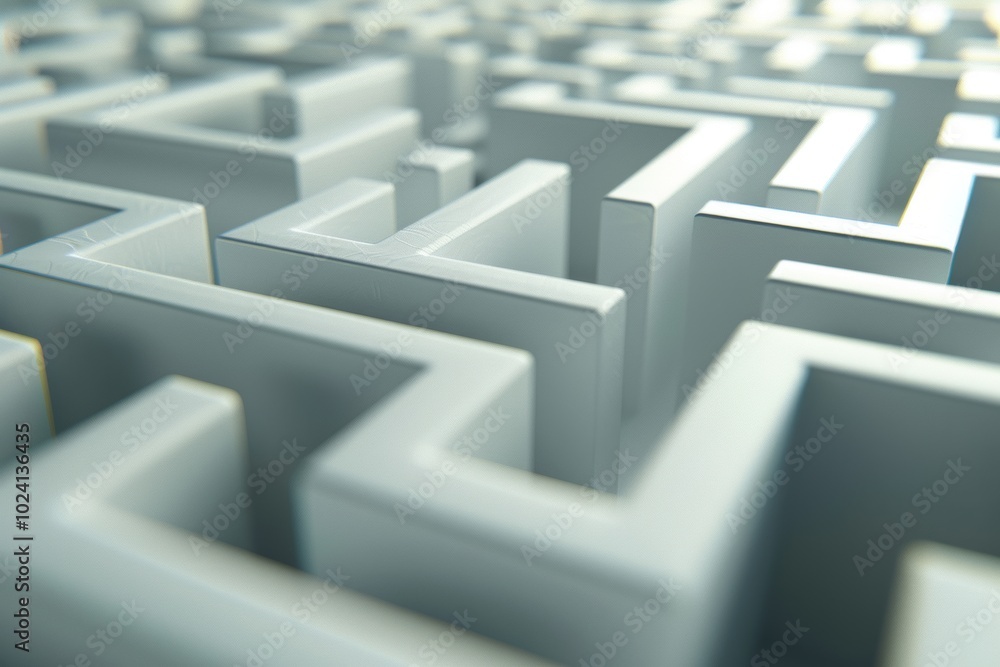 Abstract representation of success through a maze with a clear exit path. Abstract representation of success through a maze with a clear exit path.
