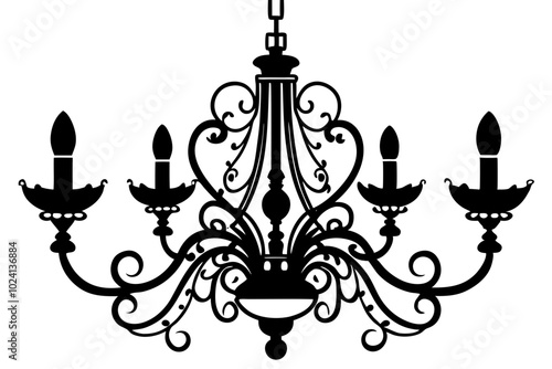 Chandelier vector silhouette illustration