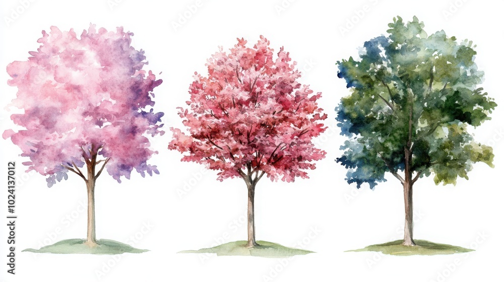 Obraz premium Vibrant Autumn Foliage of Trees in Fall Colors