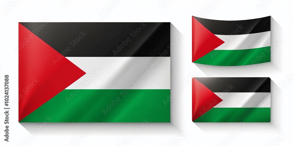Palestine Decorative Symbols Vector Set showcases Palestinian flag elements, perfect for cultural and artistic Palestine Decorative Symbols Vector Set showcases Palestinian flag elements, perfect for cultural and artistic