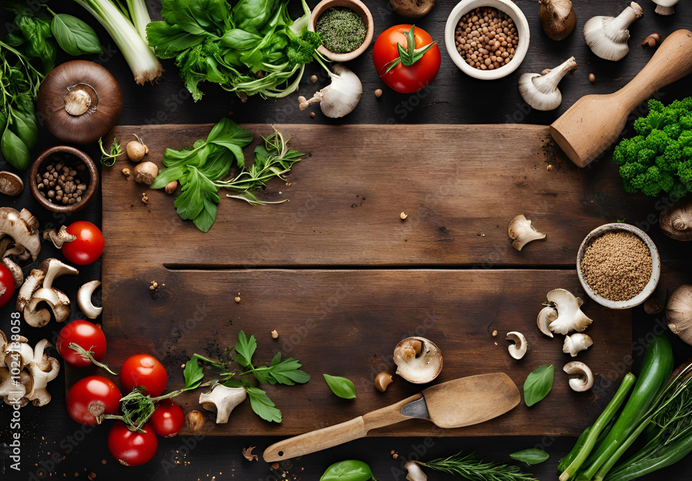 vegetables on a wooden board vegetables on a wooden board