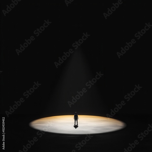 A figure staring into a pitch-black vacuum, representing the emptiness of a pessimistic outlook.