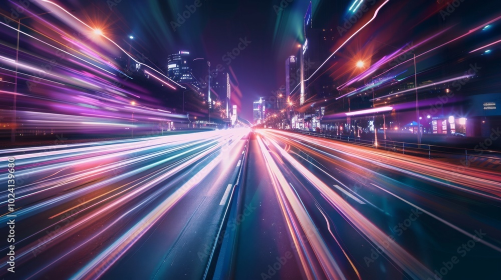 Captivating high-speed urban traffic during evening rush hour. Captivating high-speed urban traffic during evening rush hour.