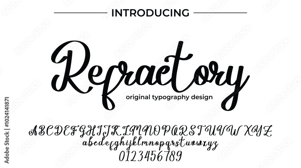 Refractory Font Stylish brush painted an uppercase vector letters, alphabet, typeface Refractory Font Stylish brush painted an uppercase vector letters, alphabet, typeface