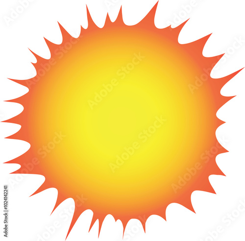 Vibrant Sun Illustration with Flare Effect