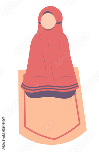 Muslimah Activity Illustration, Muslimah Praying Illustration photo