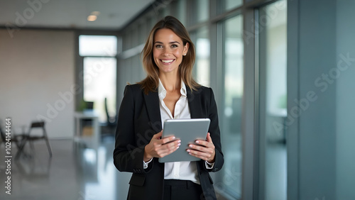 Smart Businesswoman Using Tablet for Professional Decisions