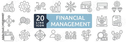 Financial management icon set