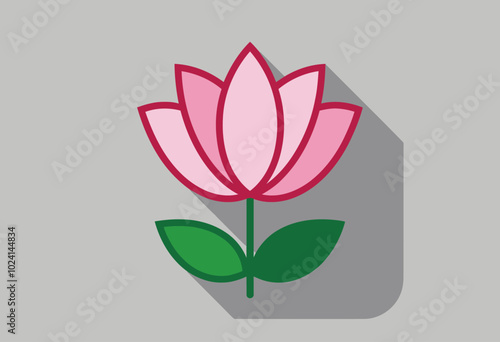 Lotus Flower Vector Icon: A Symbol of Purity and Serenity - Perfect for Spiritual Branding, Yoga Classes, and Mindfulness Products
