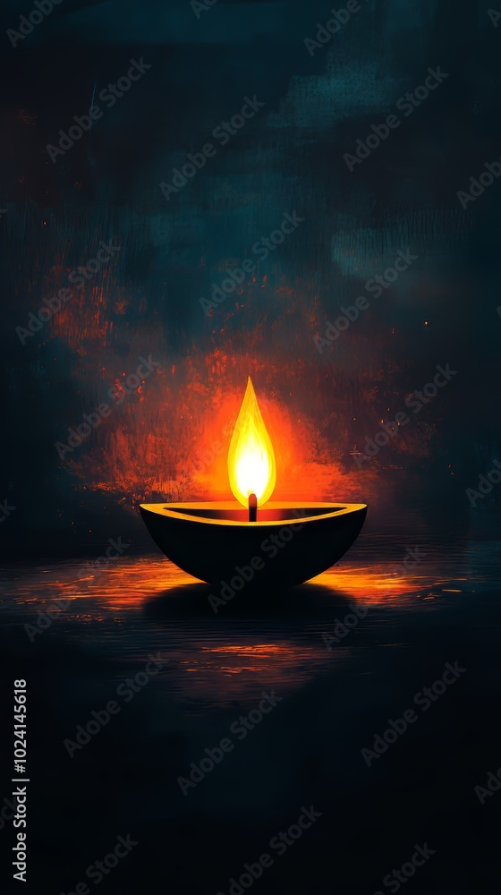 A tranquil candle flame glowing warmly in a dark, abstract setting, creating a serene and peaceful atmosphere. A tranquil candle flame glowing warmly in a dark, abstract setting, creating a serene and peaceful atmosphere.