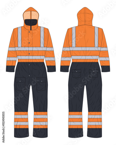 Hi vis overall workwear mockup