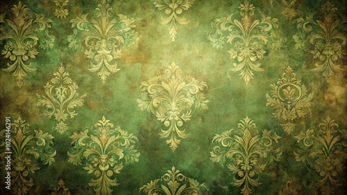 Low angle antique textured effect in rich brown and green palette perfect for timeless and classic look photo