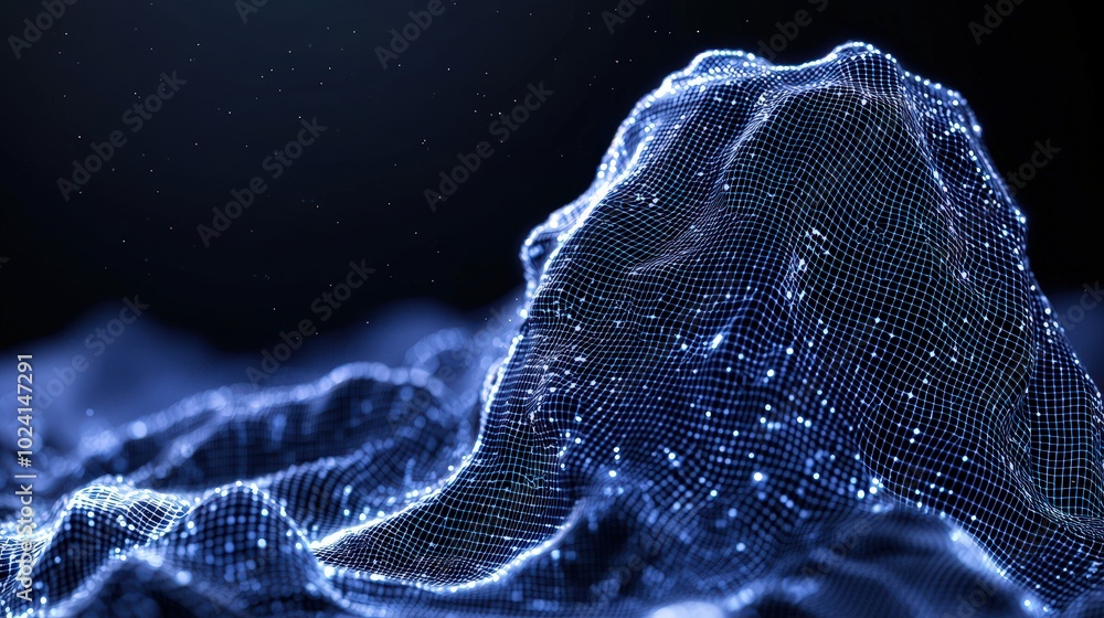 Naklejka premium Abstract Blue Digital Grid Network Background