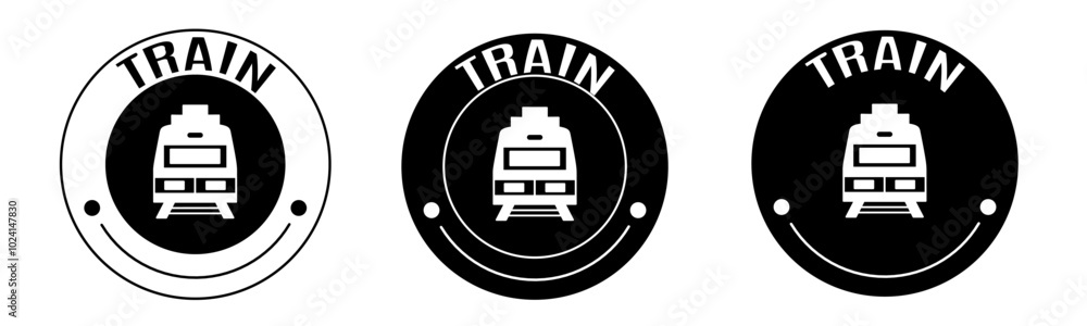 Black and white illustration of train icon in flat. Stock vector. Black and white illustration of train icon in flat. Stock vector.
