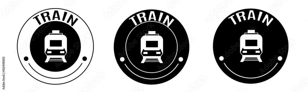 Black and white illustration of train icon in flat. Stock vector. Black and white illustration of train icon in flat. Stock vector.