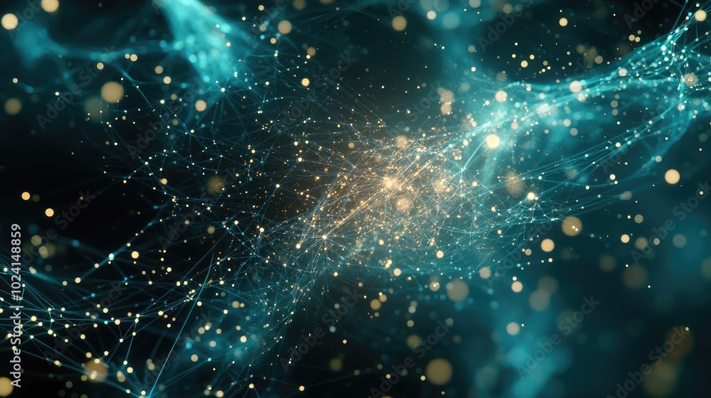 Abstract Neural Network Background in Dark Cyan and Teal Colors Abstract Neural Network Background in Dark Cyan and Teal Colors